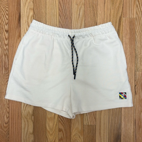 Peloton Relaxed Fit Lounge Shorts Logo Cotton‎ Short, Cream - Picture 1 of 8